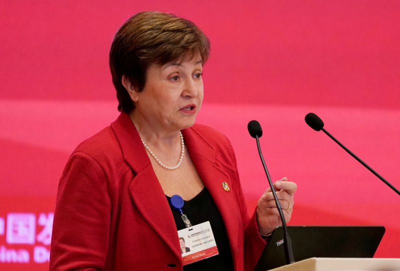 FILE PHOTO: World Bank CEO Kristalina Georgieva speaks at the annual session of CDF 2018 in Beijing