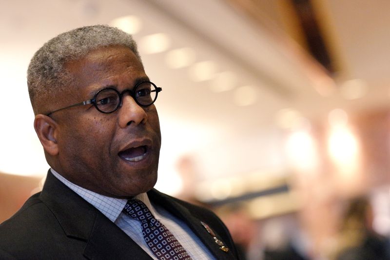 FILE PHOTO: Former U.S. Congressman and retired U.S. Army Lieutenant Colonel Allen West speaks to the press at Trump Tower in Manhattan, New York