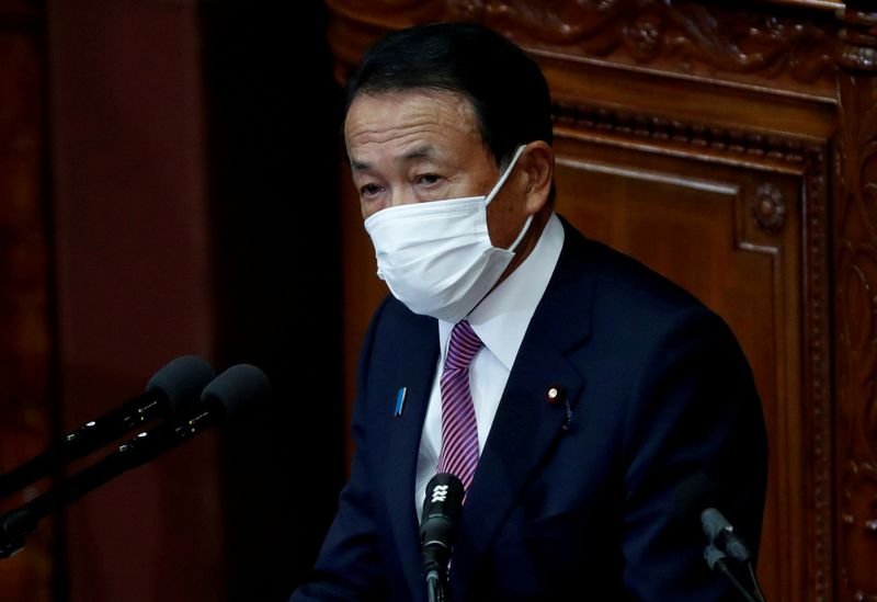 FILE PHOTO: Japan's key economic ministers deliver policy speeches at start of parliament sessions