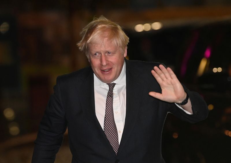 Britain's Prime Minister Johnson arrives at the annual Conservative party conference in Manchester