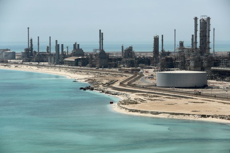 FILE PHOTO: General view of Saudi Aramco's Ras Tanura oil refinery and oil terminal in Saudi Arabia