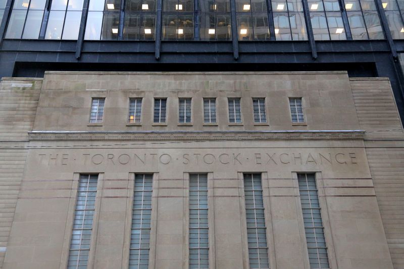 FILE PHOTO: The facade of the original Toronto Stock Exchange building is seen in Toronto
