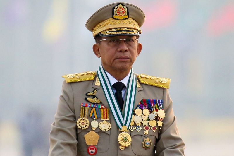 FILE PHOTO: Myanmar junta chief Senior General Min Aung Hlaing