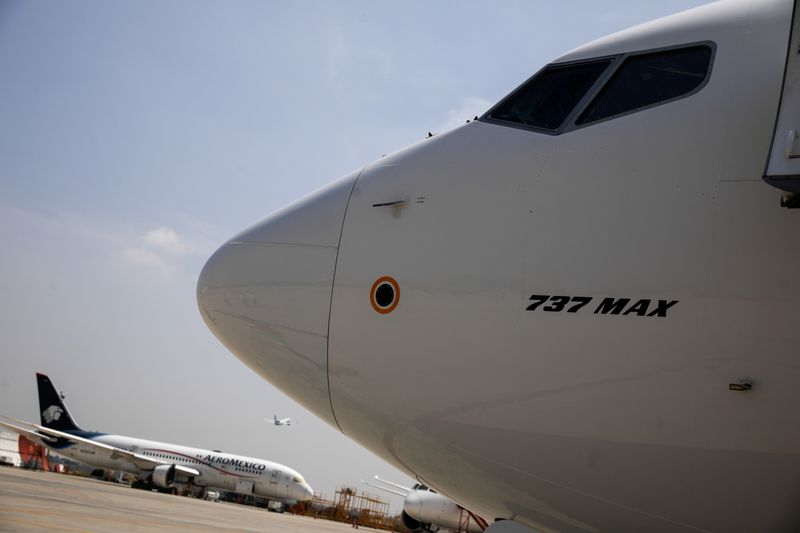 FILE PHOTO: An Aeromexico Boeing 737 MAX 9 cockpit is pictured at the Benito Juarez International airport, in Mexico City