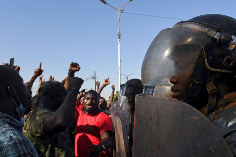 Civil society holds a protest in Ouagadougou