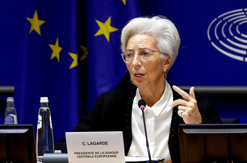 FILE PHOTO: European Central Bank President Christine Lagarde in Brussels, Belgium