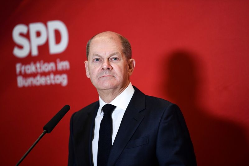 FILE PHOTO: SPD candidate for chancellor Olaf Scholz delivers statement in Berlin