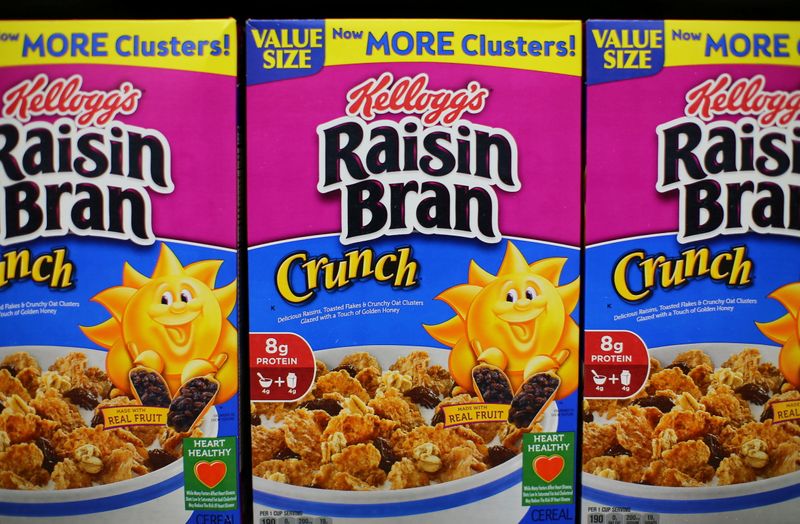 FILE PHOTO: Kellogg's cereal is shown on display during a preview of a new Walmart Super Center prior to its opening in Compton, California,