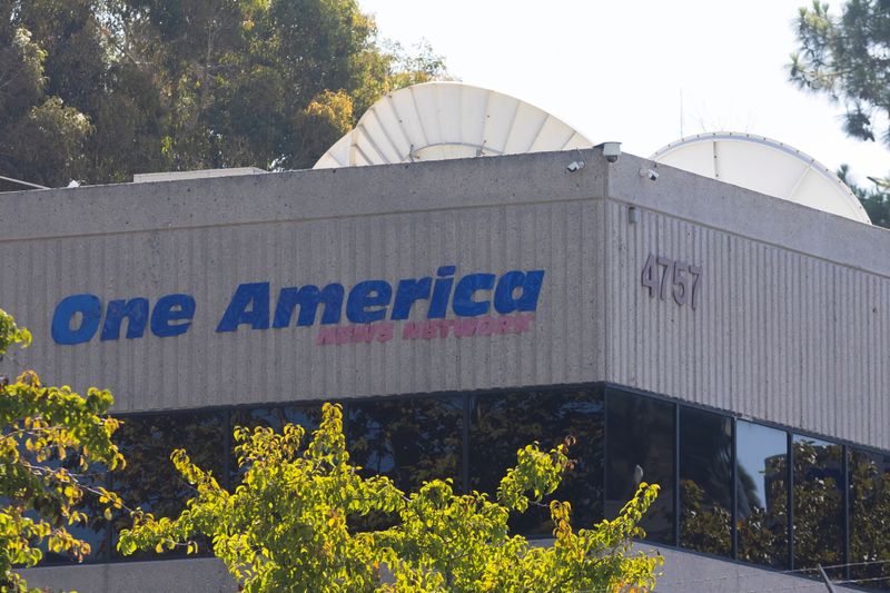 The U.S. headquarters for the One American News Network is seen in San Diego, California