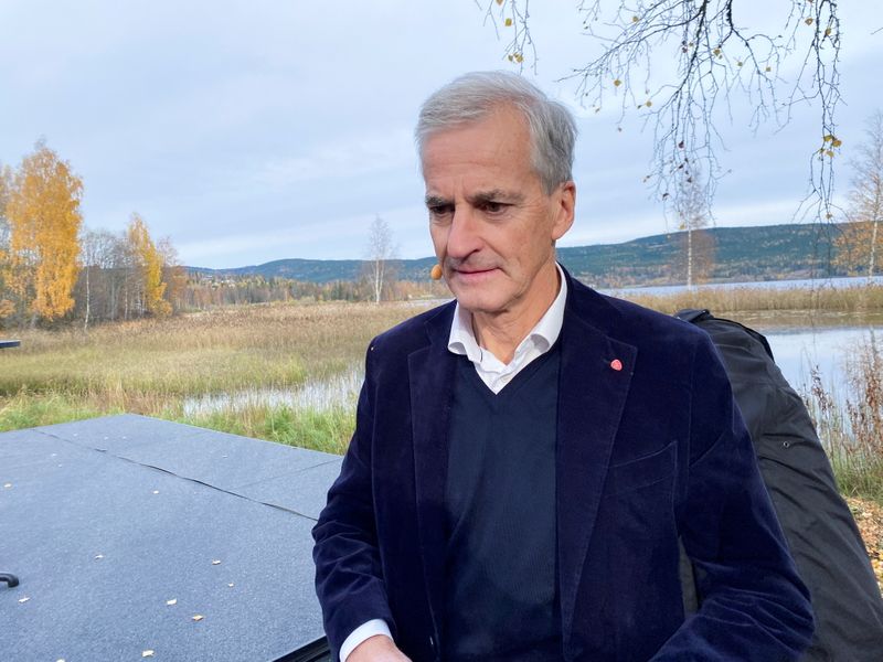 FILE PHOTO: Norway's incoming Prime Minister and Labour leader Jonas Gahr Stoere at a presentation of the incoming government's policies, in Hurdal