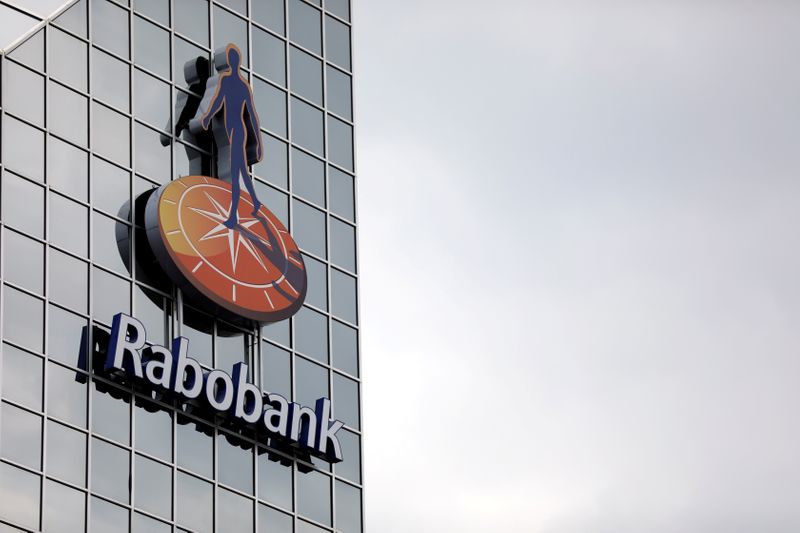 FILE PHOTO: The Rabobank logo is seen at its headquarters in Utrecht
