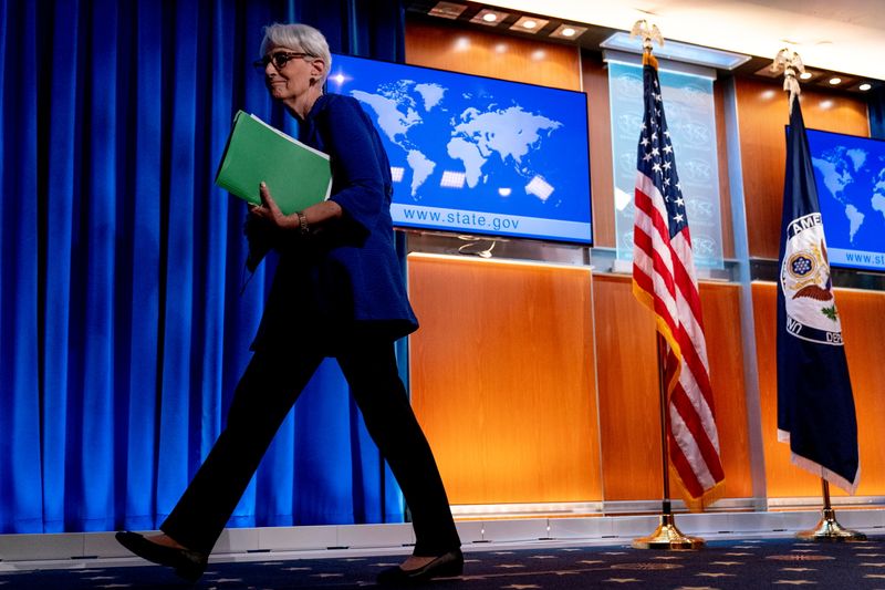 FILE PHOTO: Deputy Secretary of State Wendy Sherman speaks on the situation in Afghanistan