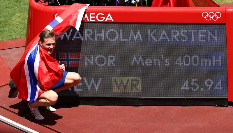 FILE PHOTO: Athletics - Men's 400m Hurdles - Final