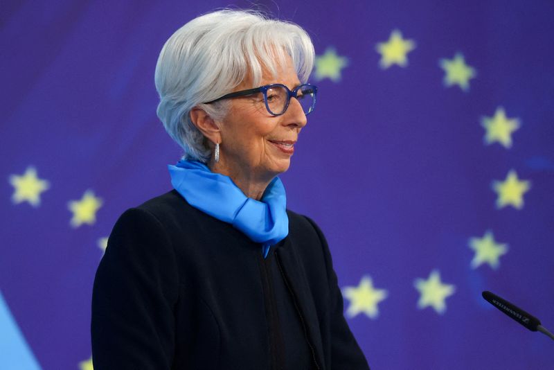 FILE PHOTO: ECB President Lagarde at a news conference, in Frankfurt, Germany