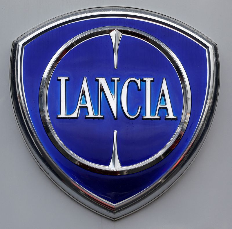FILE PHOTO: A Lancia logo is seen at a showroom of a dealership in Merignac