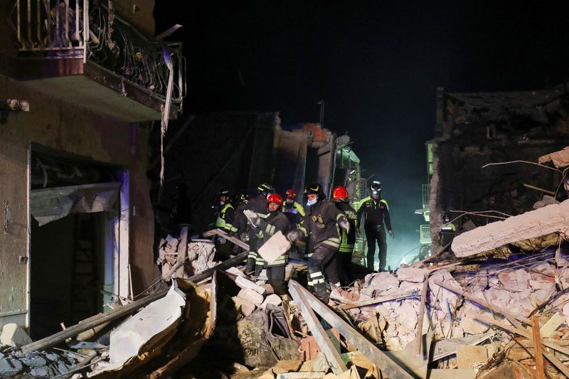 Search for missing residents after a four-storey building collapsed following a gas explosion, in Ravanusa