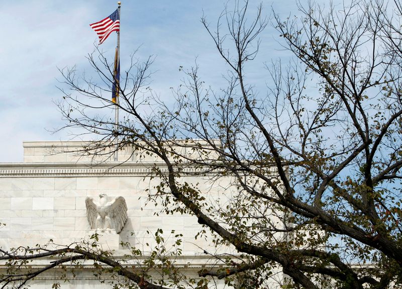 FILE PHOTO: A view of the Federal Reserve Building in Washington