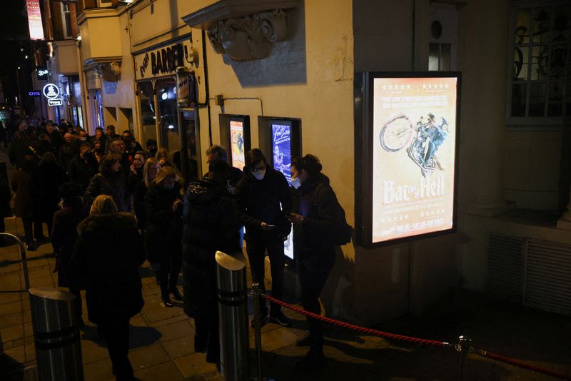 People arrive at the performance of 'Bat Out of Hell', in London