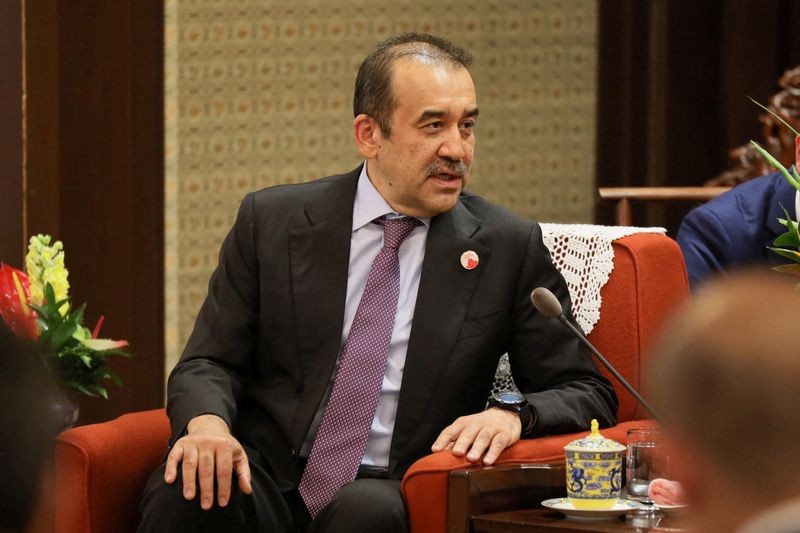 FILE PHOTO: Karim Massimov, chairman of the National Security Council of Kazakhstan meets with Chinese Vice President Wang Qishan at Zhongnanhai in Beijing