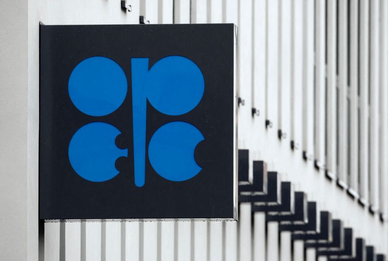 FILE PHOTO: The OPEC logo is seen on the wall of the OPEC headquarters in Vienna
