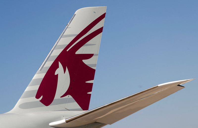 A Qatar Airways Airbus A350-1000 is pictured at the Eurasia Airshow in the Mediterranean resort city of Antalya