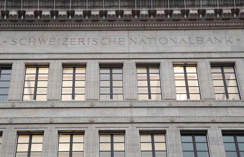 A general view of the building of the Swiss National Bank in Zurich