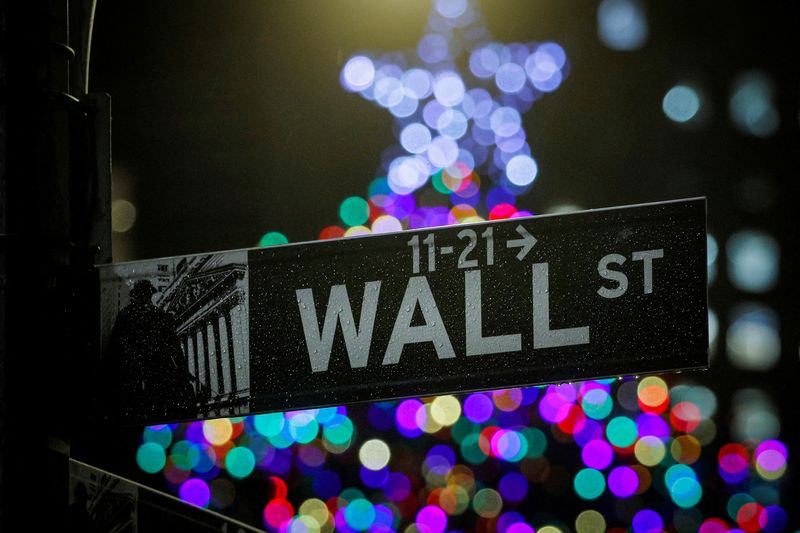 FILE PHOTO: The Wall St. sign is seen outside the NYSE in New York