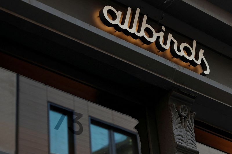 FILE PHOTO: The Allbirds flagship store sign is seen in Manhattan, New York City