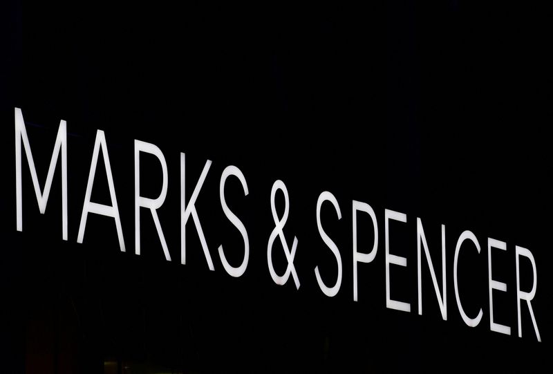 FILE PHOTO: A sign is displayed outside a Marks & Spencer store in London