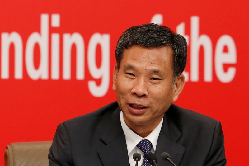 Chinese Finance Minister Liu Kun attends a news conference on China's economic development ahead of the 70th anniversary of its founding, in Beijing