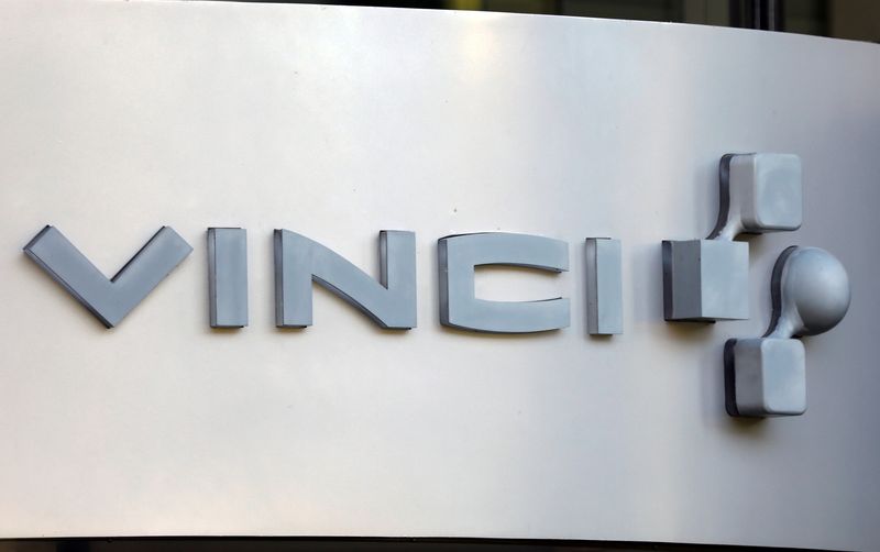 The logo of Vinci is pictured at the company's headquarters in Rueil-Malmaison near Paris