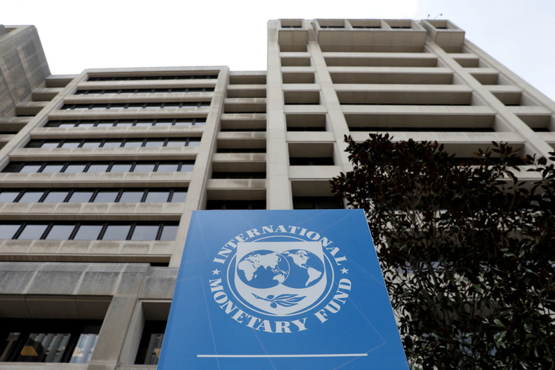 FILE PHOTO: The International Monetary Fund (IMF) headquarters building is seen ahead of the IMF/World Bank spring meetings in Washington