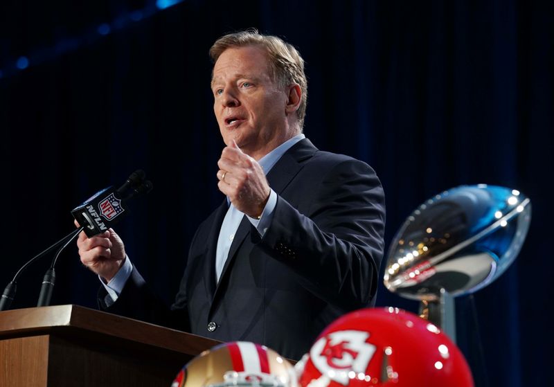 FILE PHOTO: NFL: Super Bowl LIV-Commissioner Roger Goodell Press Conference