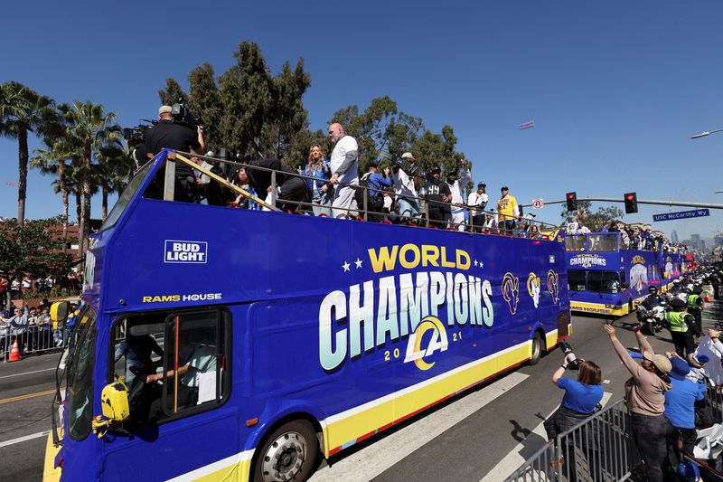 L.A. Rams celebrate Super Bowl win, in Los Angeles