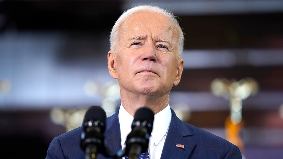 President Biden delivers a speech on infrastructure spending at Carpenters Pittsburgh Training Center, Wednesday, March 31, 2021, in Pittsburgh.