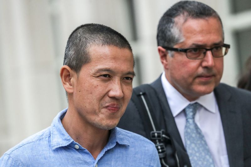 FILE PHOTO: Ex-Goldman Sachs banker Roger Ng leaves the federal court in New York