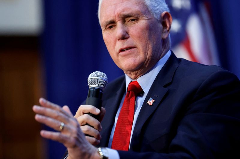 FILE PHOTO: U.S. former Vice President Pence delivers remarks on abortion in Washington