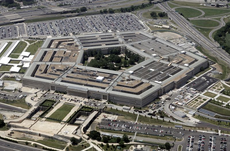 FILE PHOTO: An aerial view of the Pentagon building in Washington, June 15, 2005. [U.S. Defense Secretary Donald..