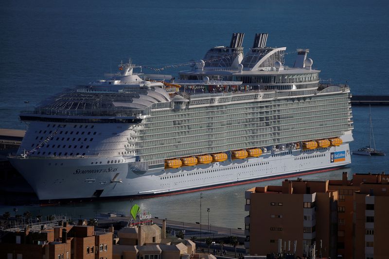 FILE PHOTO: Symphony of the Seas during its world presentation ceremony, berthed at Malaga port