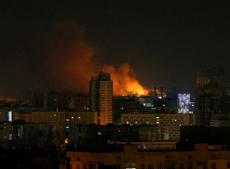 Russian forces launch missile strikes on Ukrainian cities; president defiant