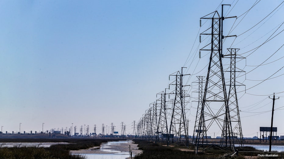 Power lines are seen on February 19, 2021 in Texas City, Texas. - A fierce and deadly winter storm that wreaked havoc in the southern and central US