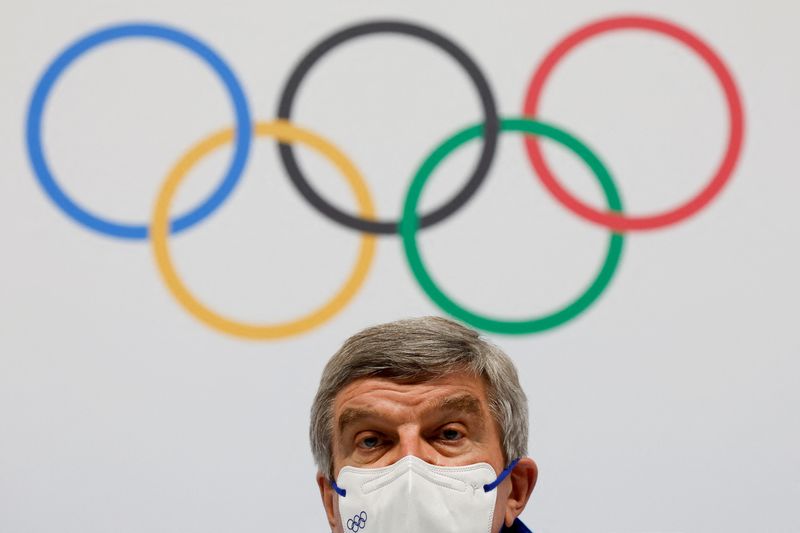 FILE PHOTO: International Olympic Committee (IOC) President Thomas Bach attends a news conference in Beijing