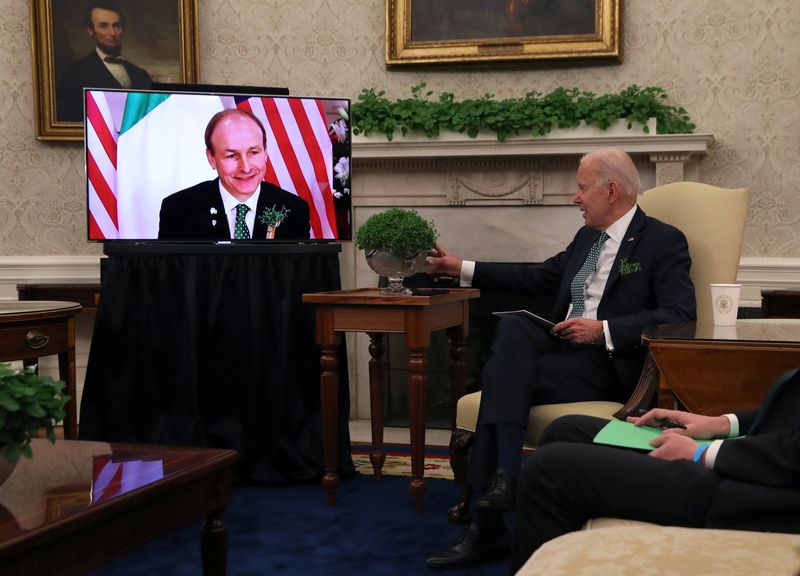 U.S. President Joe Biden meets with Ireland's Prime Minister Micheal Martin