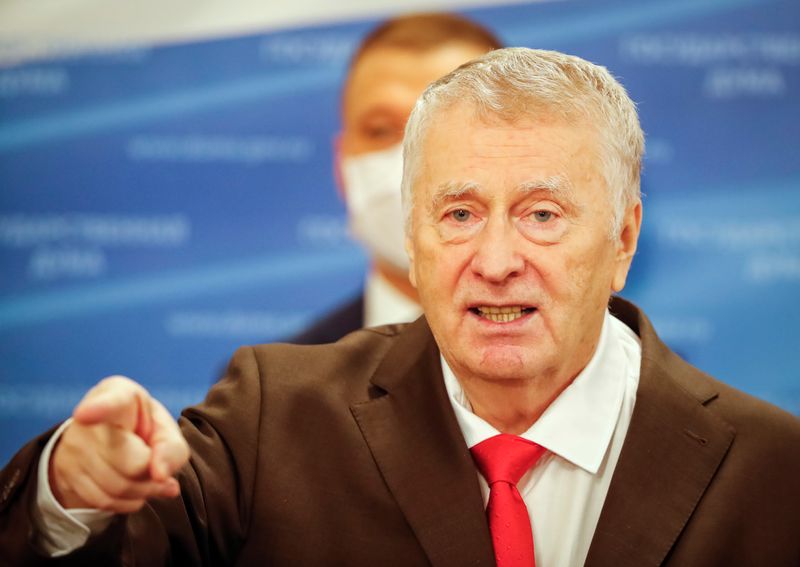 Vladimir Zhirinovsky, leader of the Liberal Democratic Party of Russia (LDPR), attends a session of the lower house of parliament in Moscow