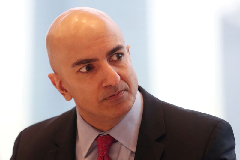 FILE PHOTO: Minneapolis Federal Reserve President Neel Kashkari listens to a question during an interview in New York