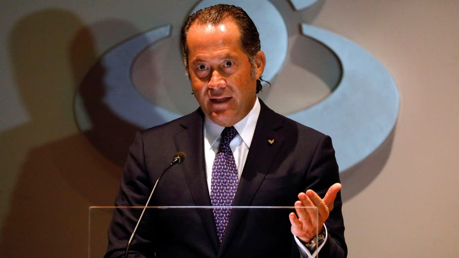 Chairman of the Board of Banesco Bank, Juan Carlos Escotet, talks to the media during a news conference in Caracas