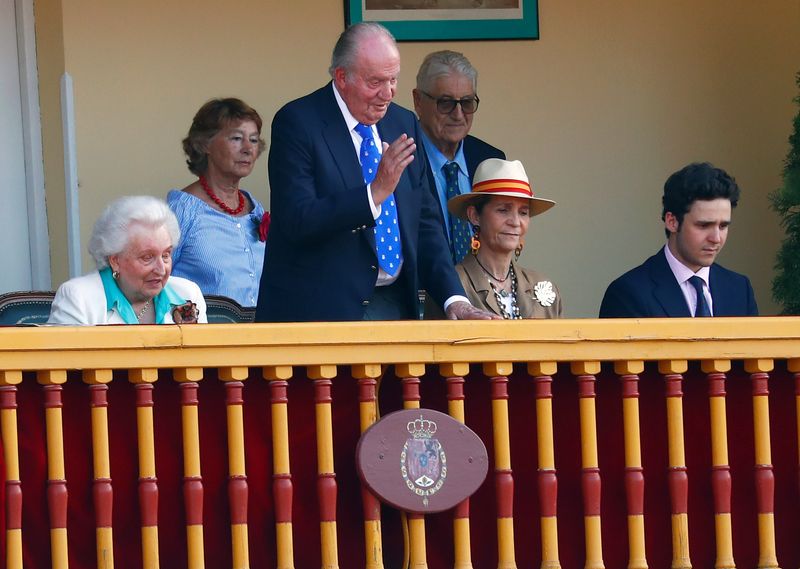 FILE PHOTO: Former Spanish King Juan Carlos attends a bullfighting at the bullring in Aranjuez