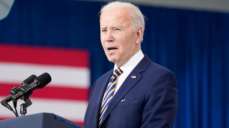 President Biden speaks about expanding access to health care and benefits for veterans affected by military environmental exposures at the Resource Connection of Tarrant County in Fort Worth, Texas, Tuesday, March 8, 2022. (AP Photo/Patrick Semansky)