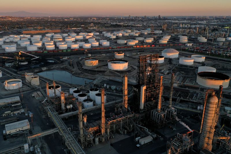 Aerial view of Phillips 66 Company’s Los Angeles Refinery and Kinder Morgan Carson Terminal