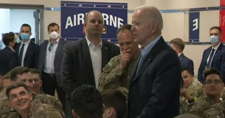 President Biden visits troops and gets humanitarian briefing in Poland